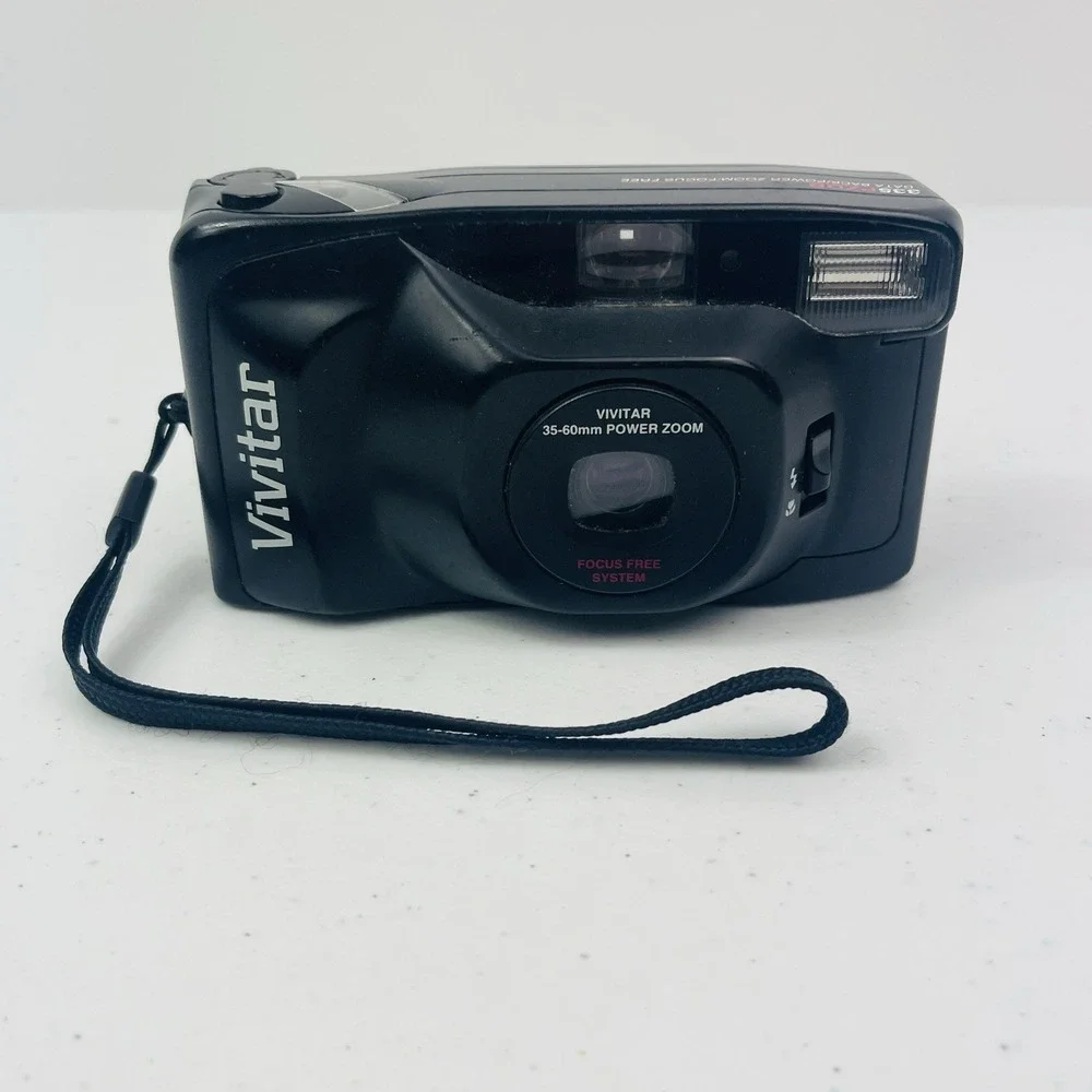 Vivitar 335PZDB 35mm Film Camera Power Zoom Tested Working Black